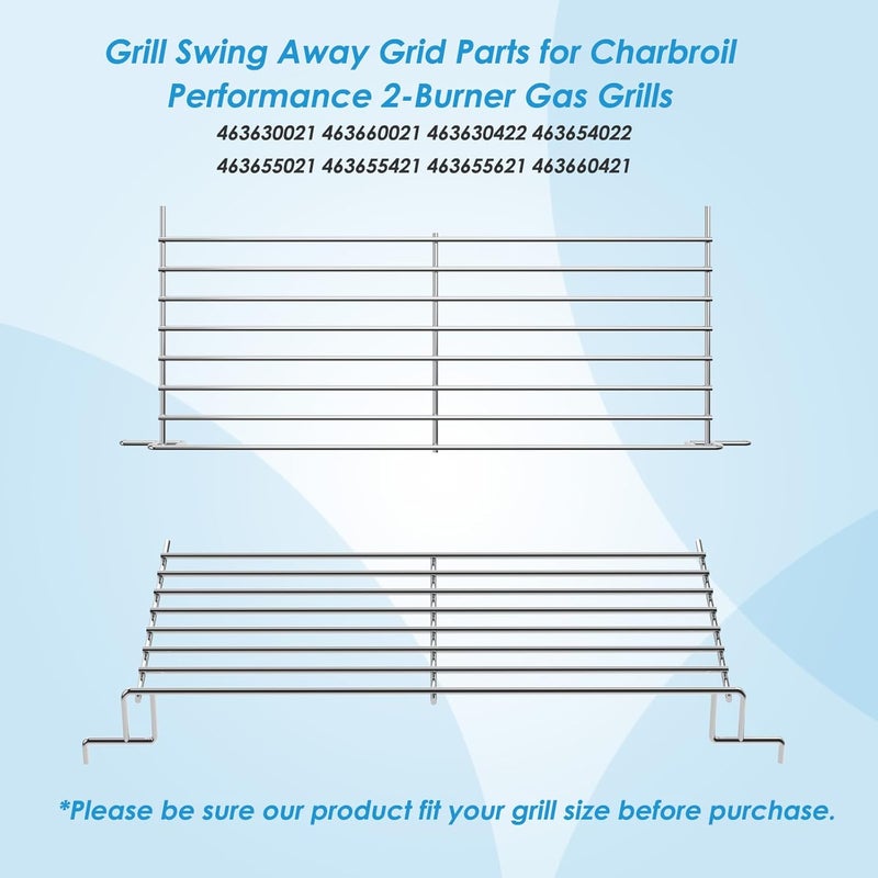 BBQration G325-0001-W1 Warming Rack Grill Parts for Charbroil Performance 2 Burner 463630021 463660021 463630422 463654022 463655021, Grill Swing Away Grid for Charbroil Grill Replacement Parts - Image 4
